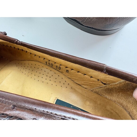 Zelli Ostrich Tassel Loafer Shoes Size US 10 Brown Leather Italy Mens main image 5